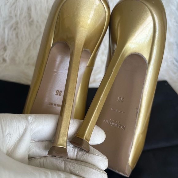Vintage VSL Saint Laurent gold platform heels - Picture 11 of 12